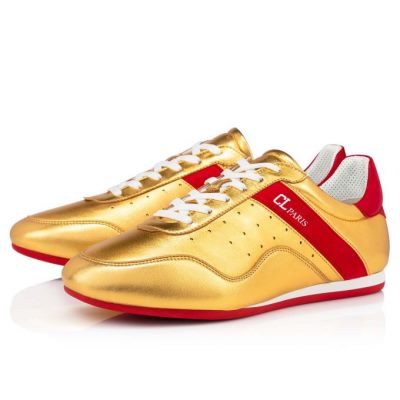 Christian Louboutin My K Low Nappa Sneakers Muške Patike Zlatne Crvene | RS-41806