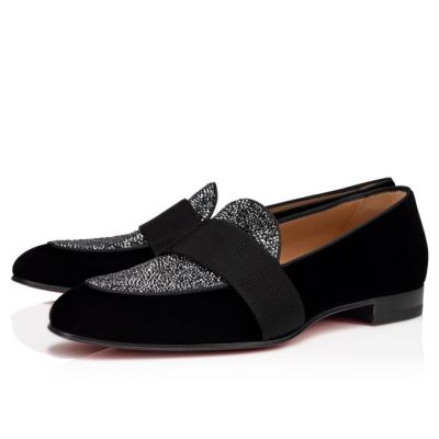 Christian Louboutin Night On The Ni 000 Version Velvet Loafer Muške Loafers Crne | RS-53090