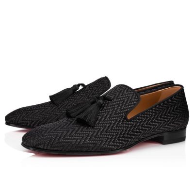 Christian Louboutin Officialito Creative Fabric Loafer Muške Loafers Crne | RS-21768