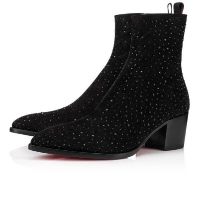 Christian Louboutin William Zip Creative Koža Booty Muške Čizme Crne | RS-76238