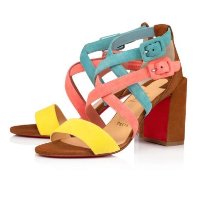 Christian Louboutin Zefira 85 Suede Sandals Ženske Sandale Visebojne | RS-33959